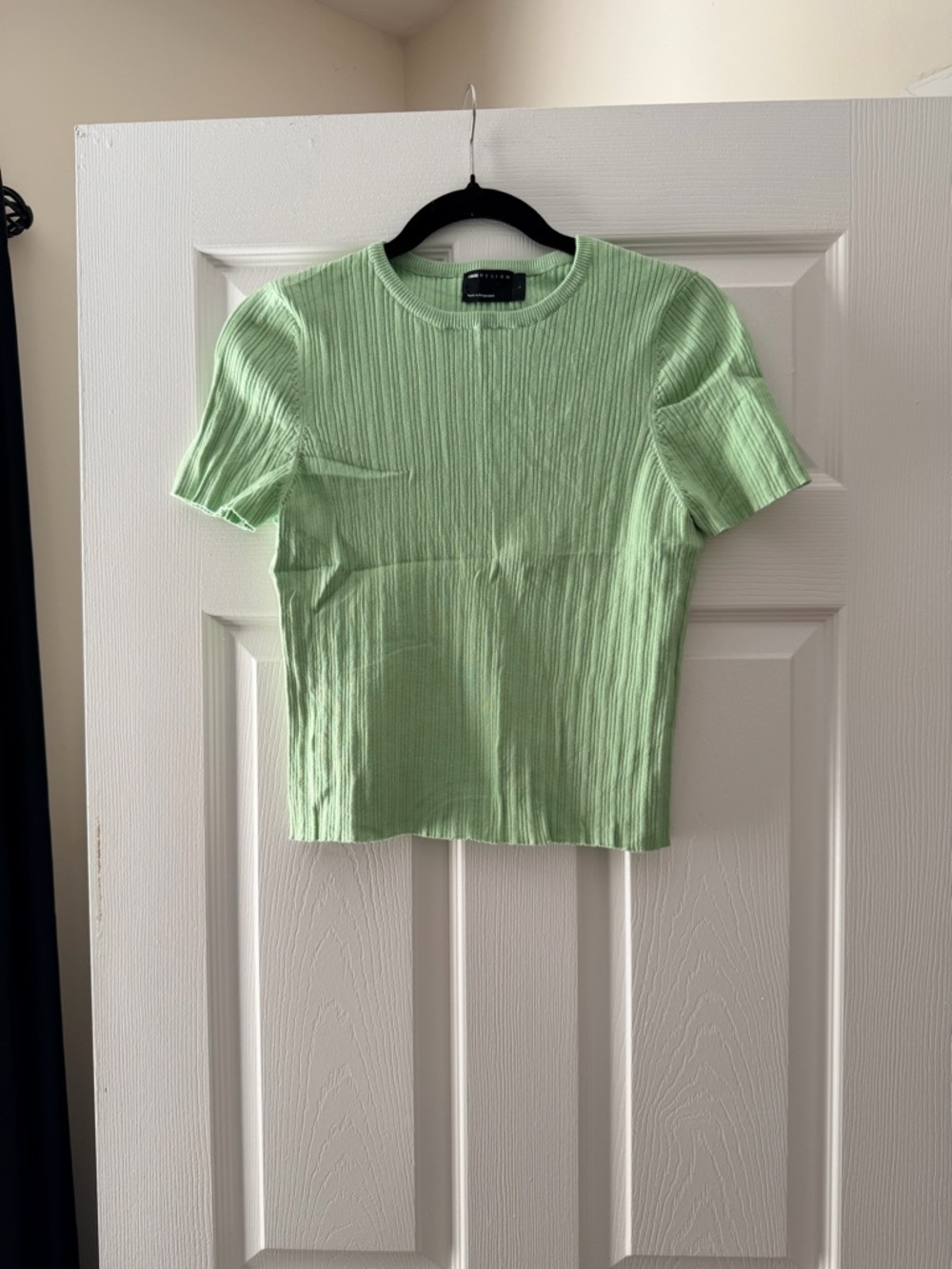 ASOS Light Green Ribbed Crewneck Short Sleeve Tee